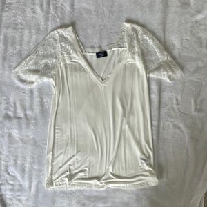 Off white lace short sleeved shirt from Vici.